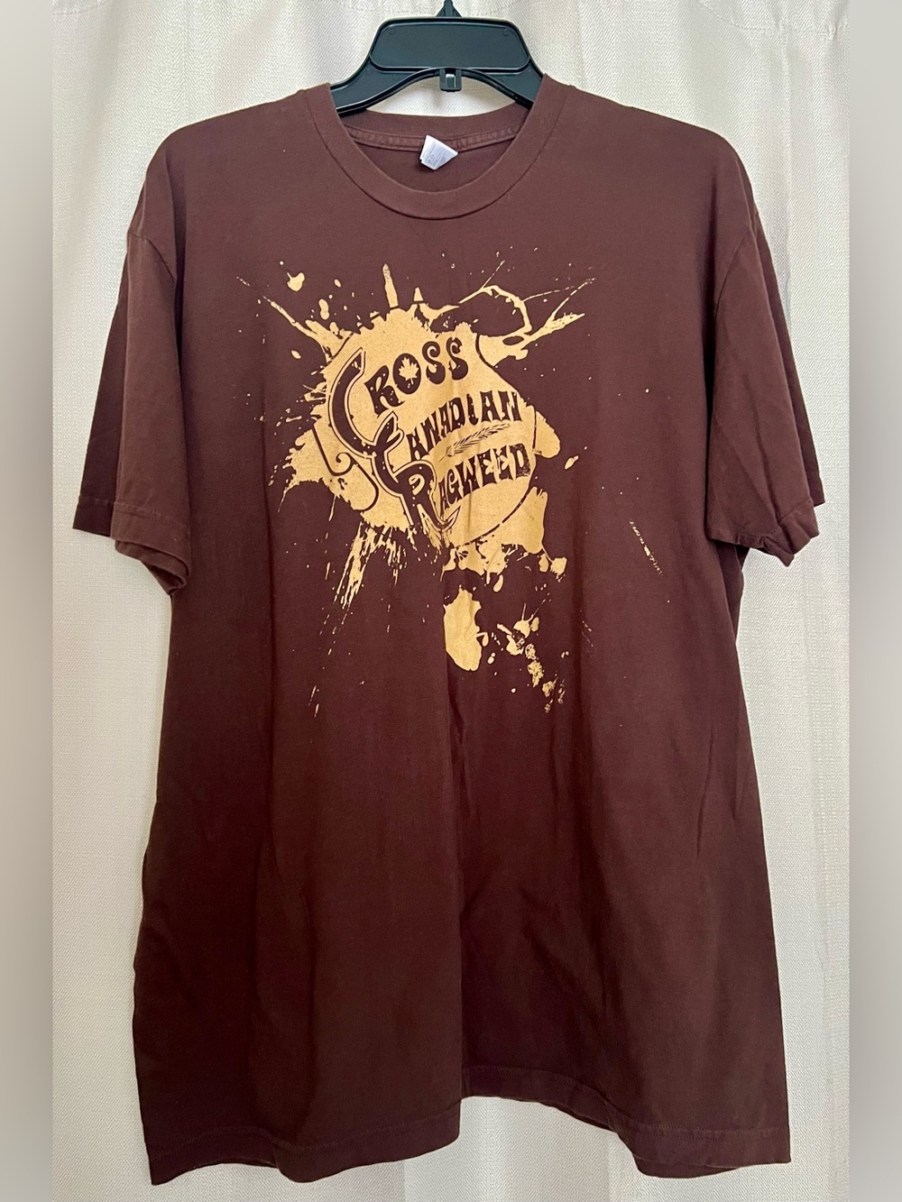 American Apparel XL Cross Canadian Ragweed Brown Graphic Band T-Shirt